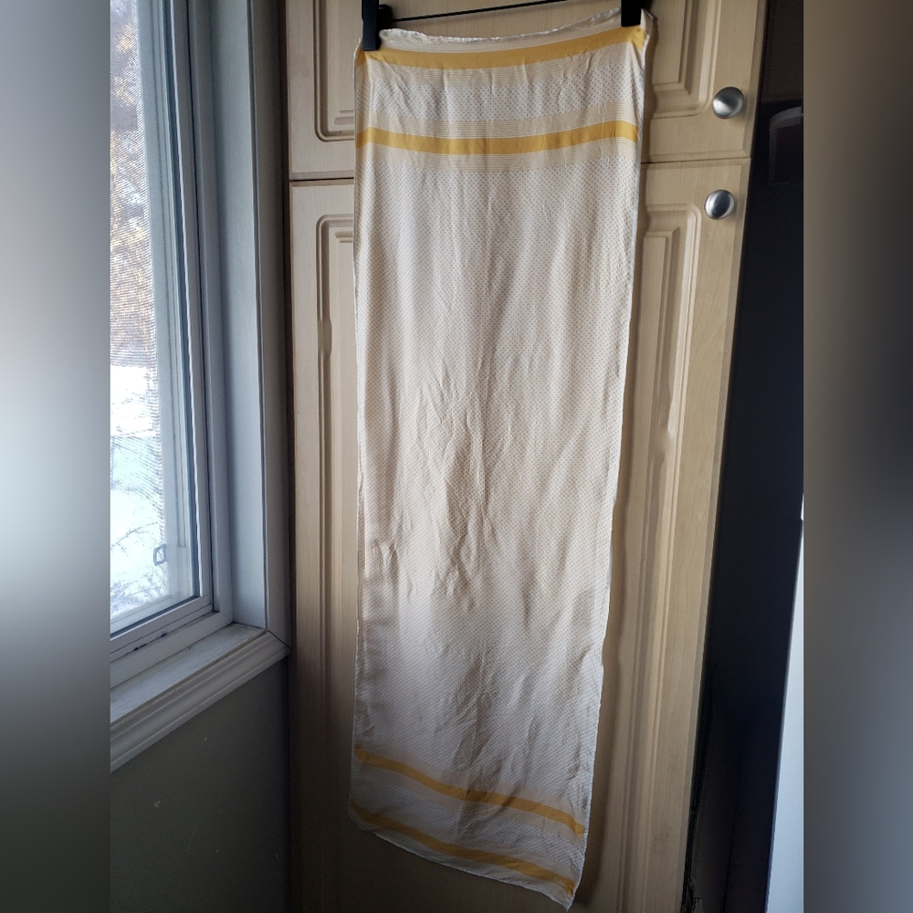 Silk  Cream and Yellow Women's Scarf